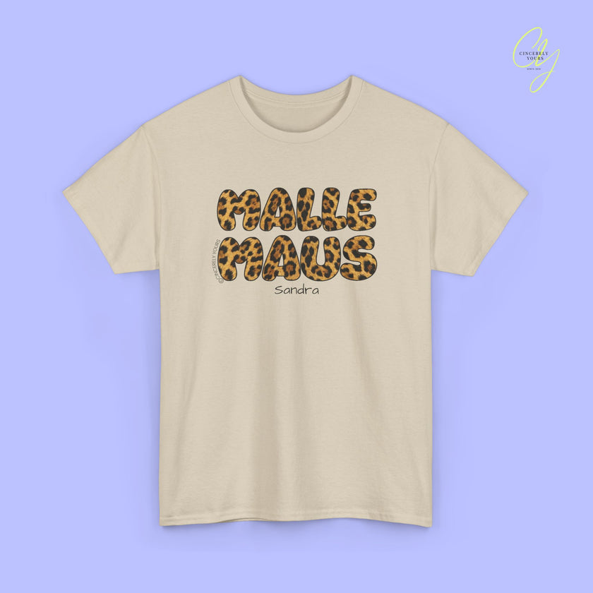 T-shirt Mallemaus Malle Maus Leo — Inscription Malle Maus Léopard (personnalisable)