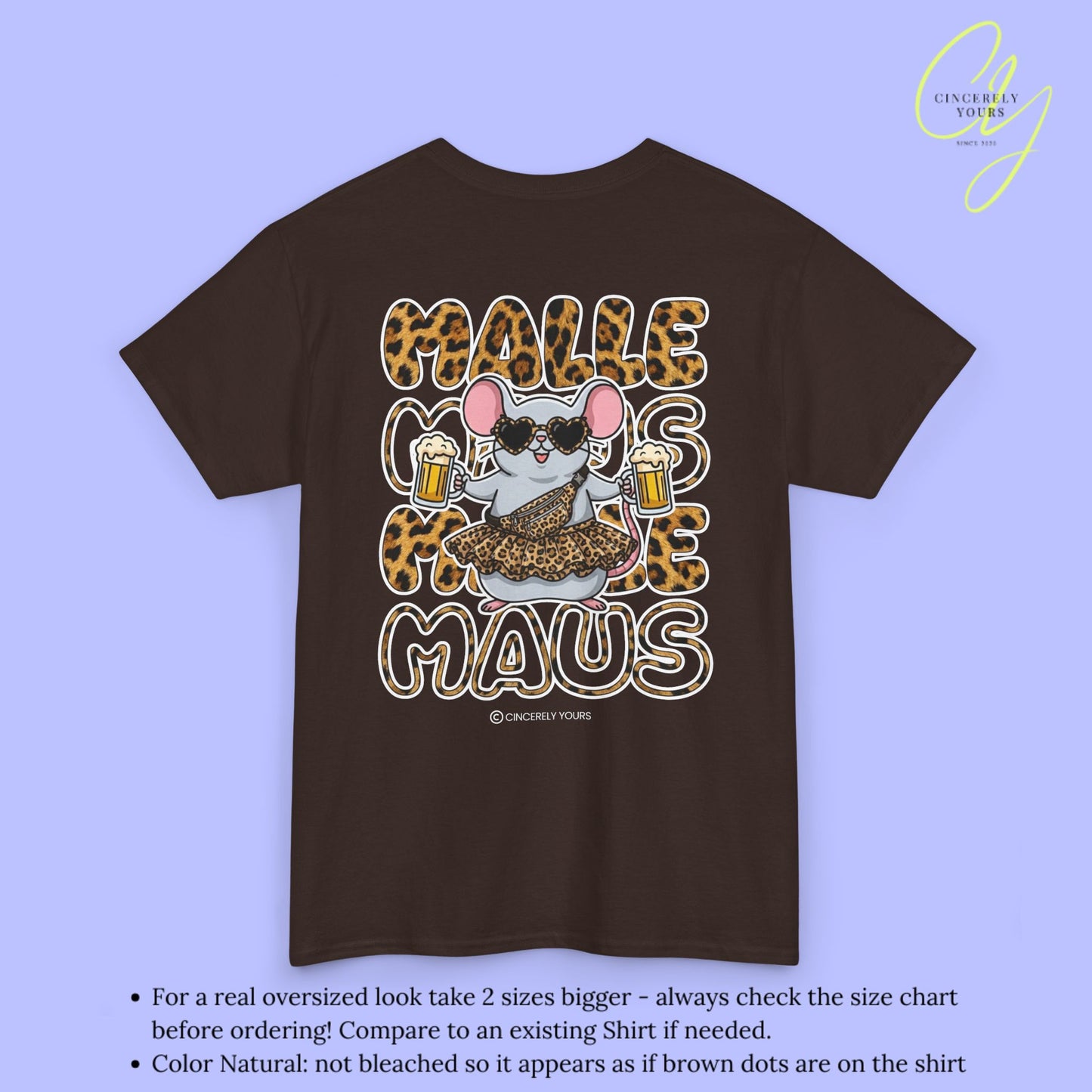 Mallemaus Shirt Malle Maus Leopard —  Leoparden Malle Maus Bierkrug (Customizable)