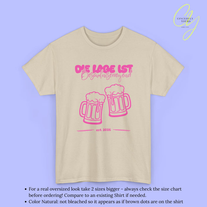 Party Shirt | Die Lage ist besäufniserregend Pink Bierkrüge