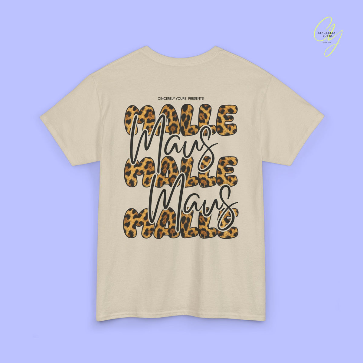 Mallemaus Shirt | Malle Maus Leopard Black Bubble font