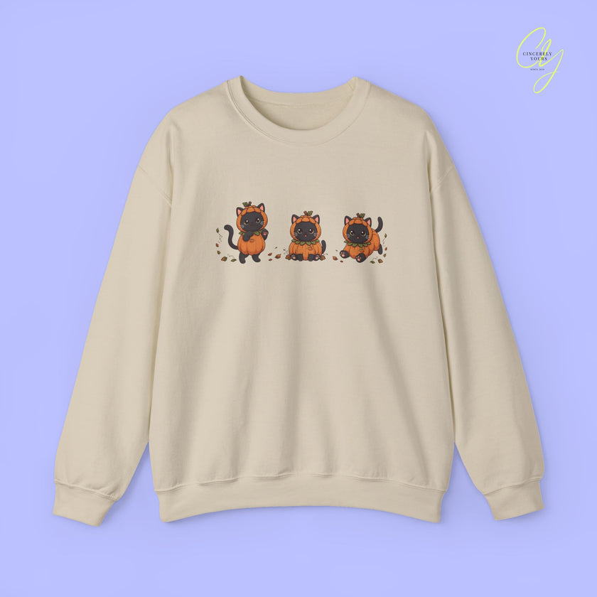 Cat Sweatshirt | Black Cats Pumpkins