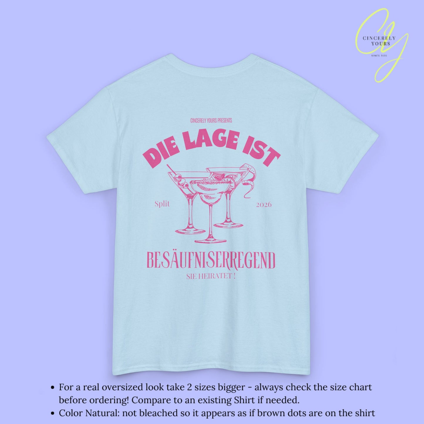Old Money Bachelorette Shirt  — Die Lage ist besäufniserregend pink cocktail Hen Party(Customizable)