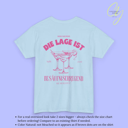 Old Money Bachelorette Shirt  — Die Lage ist besäufniserregend pink cocktail Hen Party(Customizable)