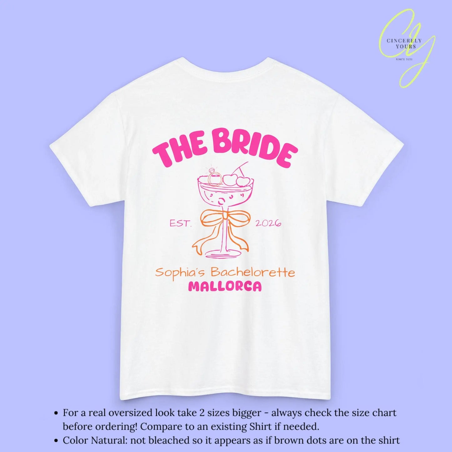 Coquette  Bachelorette Party Tee — The Bride Crew cherry bow Champagne (Customizable) Cincerely Yours