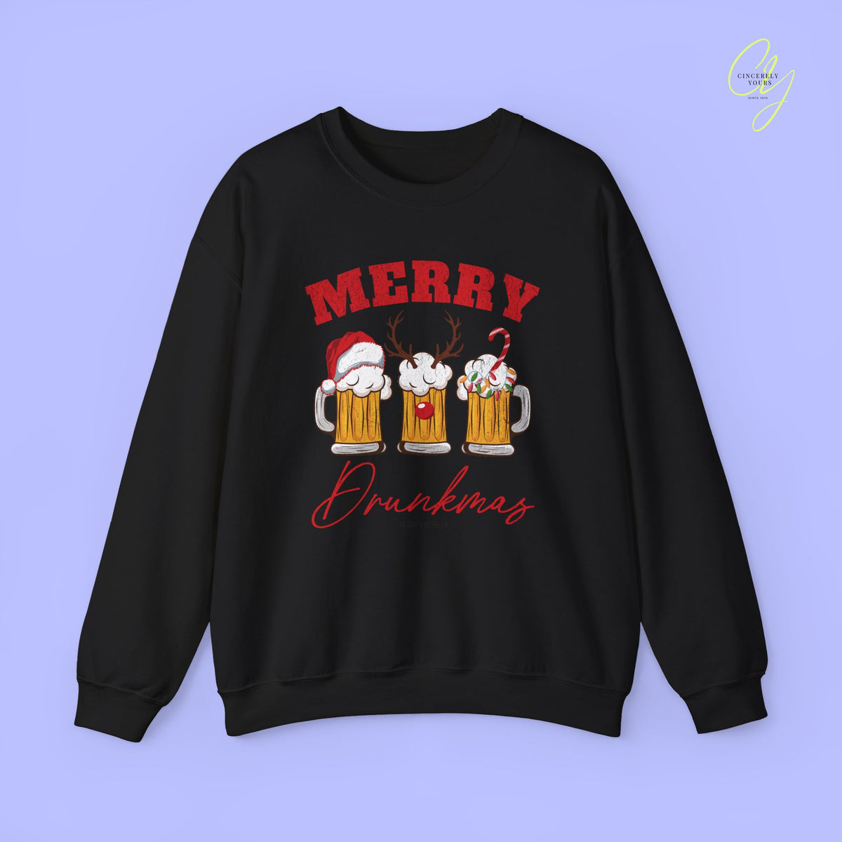 Christmas Sweatshirt | Merry Drunkmas Beer Stein