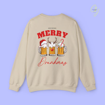 Christmas Sweatshirt | Merry Drunkmas beer mug
