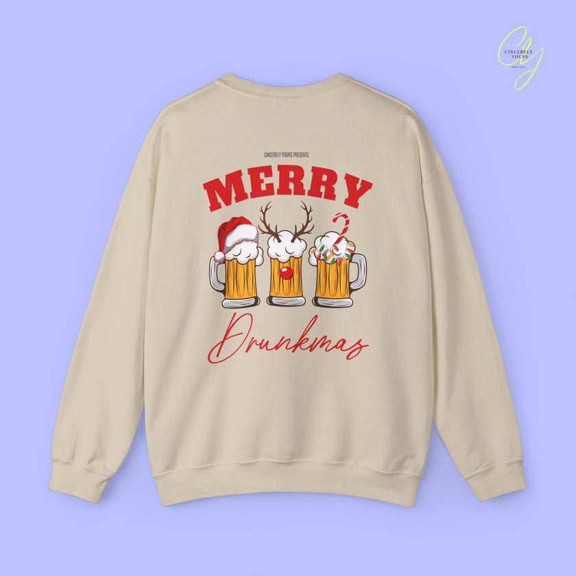 Christmas Sweatshirt | Merry Drunkmas beer mug