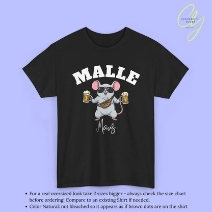 Malle Party Shirt — Malle Muskel Maus Bierkrug Bauchtasche Cincerely Yours