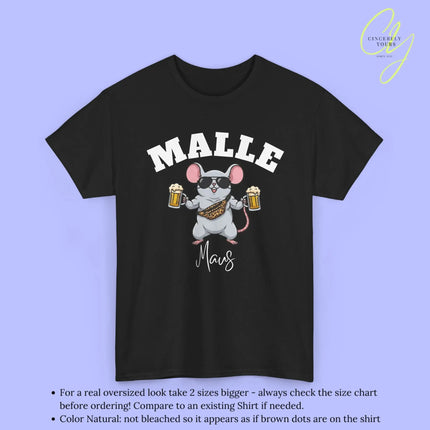 Malle Party Shirt — Malle Muskel Maus Bierkrug Bauchtasche Cincerely Yours