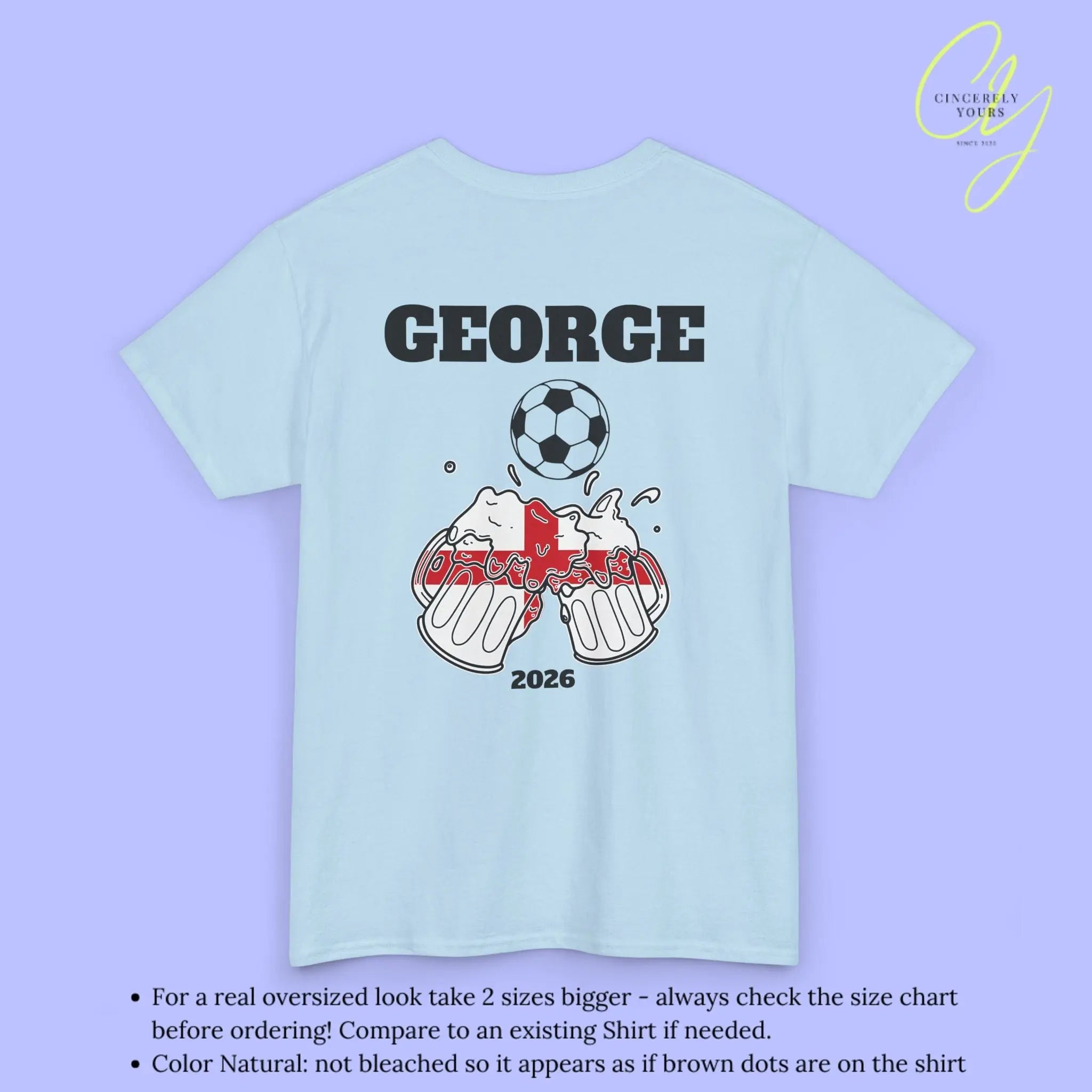 Personaliserter Name Fussball Shirt — England Flagge Bierkrug (Personalisierbar) Cincerely Yours