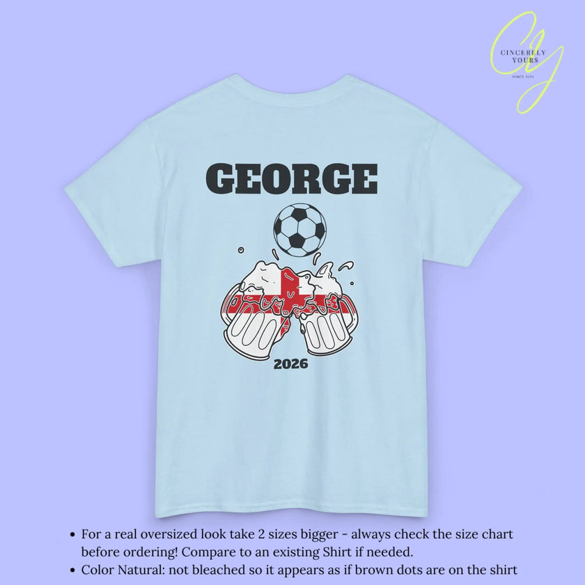 Personaliserter Name Fussball Shirt — England Flagge Bierkrug (Personalisierbar) Cincerely Yours