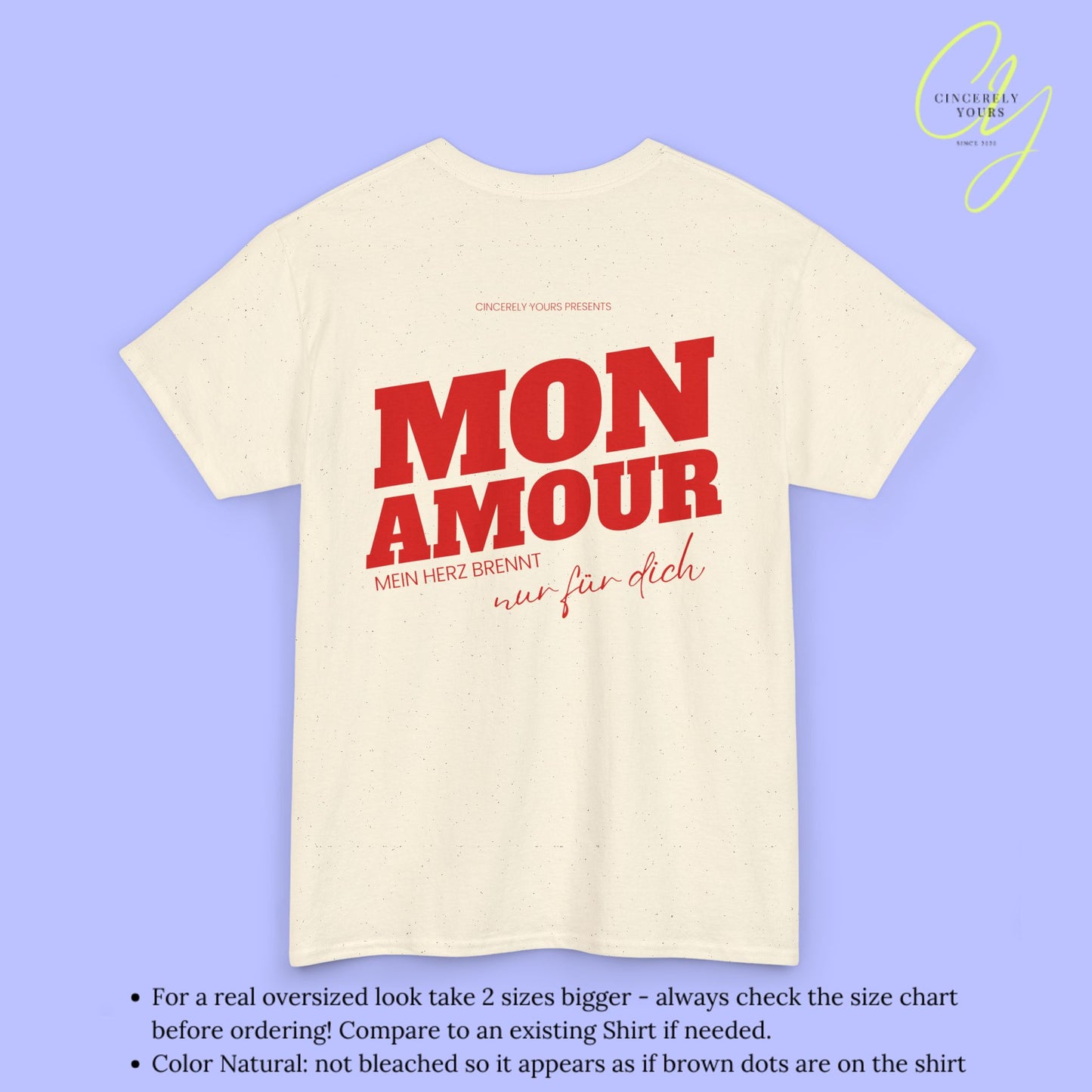 Malle Shirt Mon Amour— Mein Herz brennt nur für dich (Customizable)
