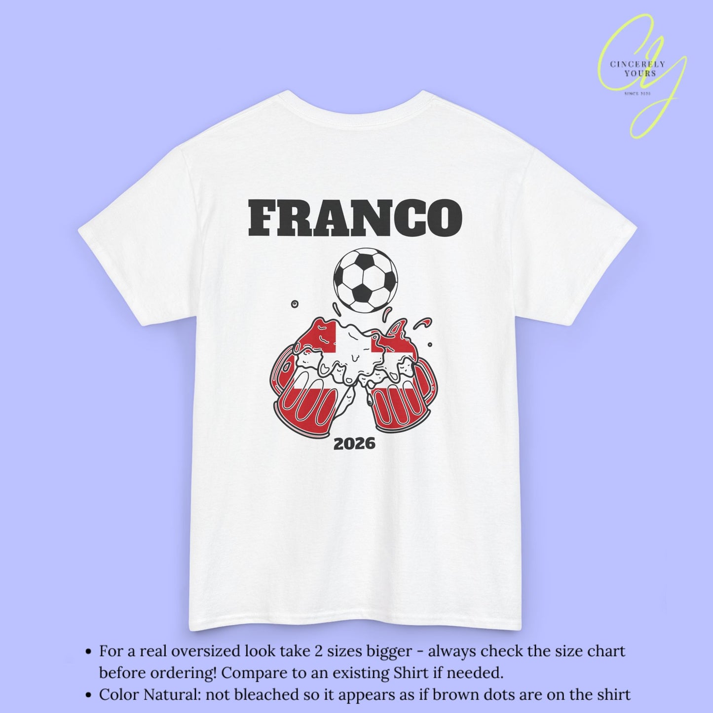 Personaliserter Name Fussball Shirt — Schweiz Flagge Bierkrug (Personalisierbar)