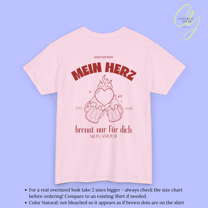 Malle Party Shirt Mon Amour — Mein Herz brennt nur für dich Bierkrüge (Customizable)