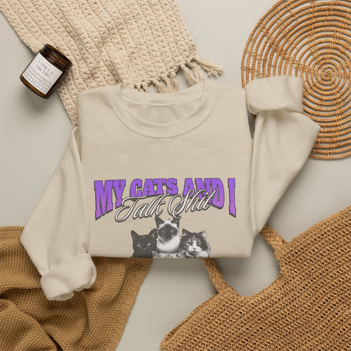 Funny Cat Mom Sweatshirt | My Cats and I Talk Shit About You
