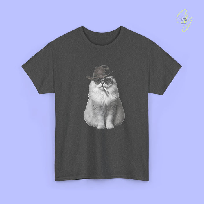 Cat Shirt | Bootleg cat cowboy smoking