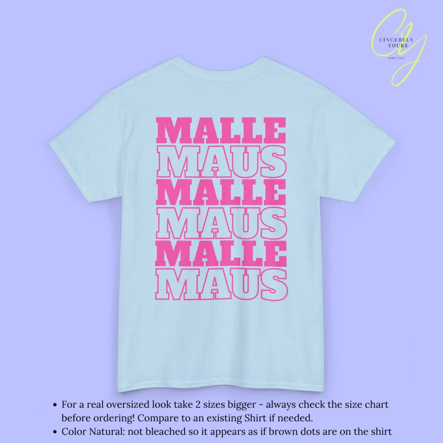 Mallemaus Shirt Malle - Malle Maus Backprint (Personalisierbar)