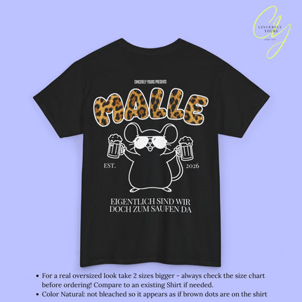 Malle Party Shirt Mallemaus — Malle Party Shirt Leopard Maus Bierkrug zum saufen da (Customizable)