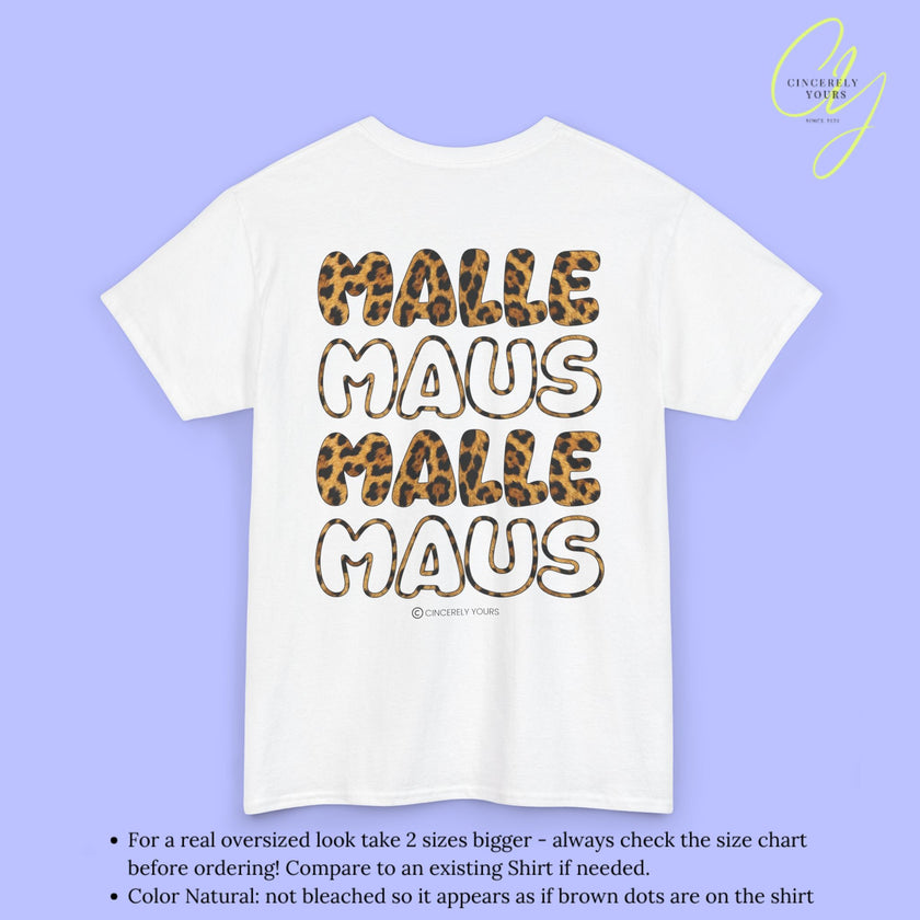Mallemaus Shirt — Malle Maus Lettering Leopard Backprint Malle Shirt (Customizable)