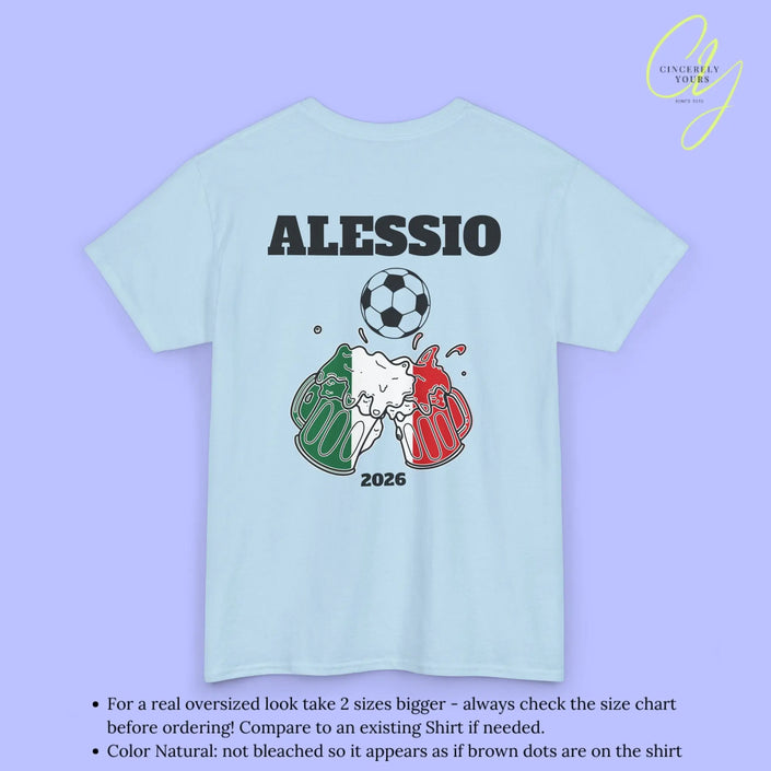Personaliserter Name Fussball Shirt — Italien Flagge Bierkrug (Personalisierbar) Cincerely Yours