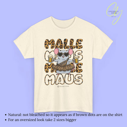 Mallemaus Shirt Malle Maus  - Leopard Bauchtasche Bierkrug