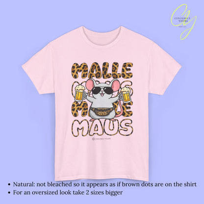 Mallemaus Shirt Malle Maus  - Leopard Bauchtasche Bierkrug OG