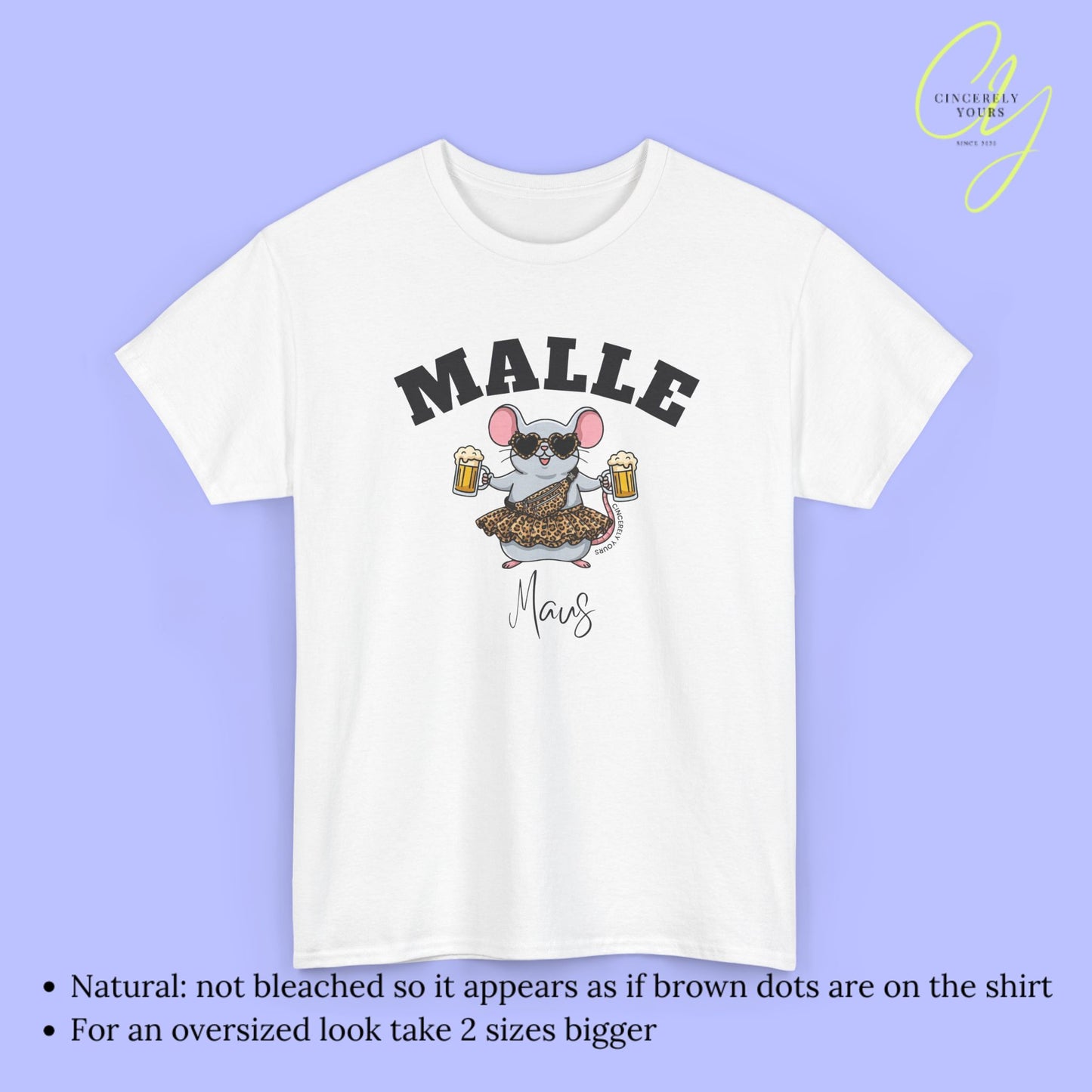 Mallemaus Shirt Malle Maus  - Leopard Bauchtasche Bierkrug