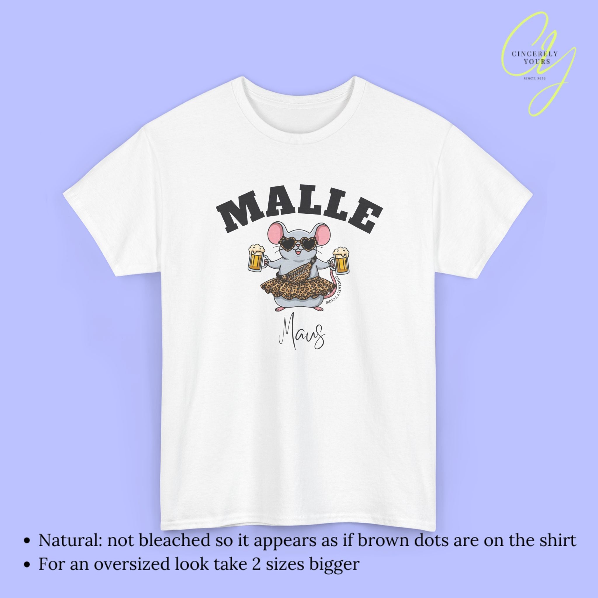 Mallemaus Shirt Malle Maus  - Leopard Bauchtasche Bierkrug