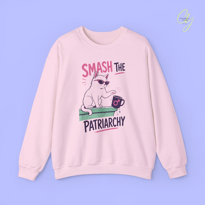 Feminist Cat Sweatshirt | Smash the Patriarchy