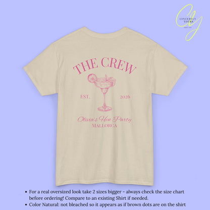 Old Money Bachelorette Shirt — Margarita Hen Party Crew Shirt JGA Backprint only (Customizable)