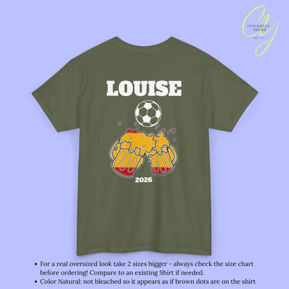 Personaliserter Name Fussball Shirt — Spanien Flagge Bierkrug (Personalisierbar) Cincerely Yours