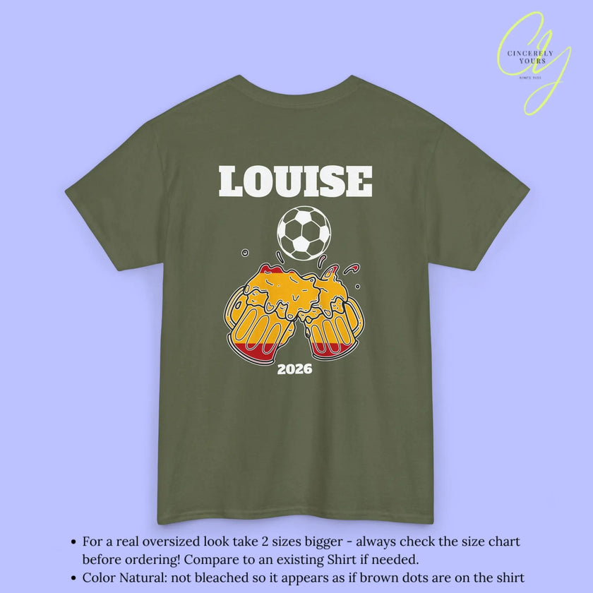 Personaliserter Name Fussball Shirt — Spanien Flagge Bierkrug (Personalisierbar) Cincerely Yours