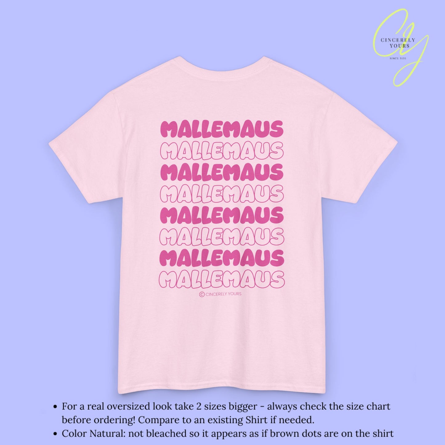 Mallemaus Shirt  —  Malle Maus T-Shirt pink backprint(Customizable)