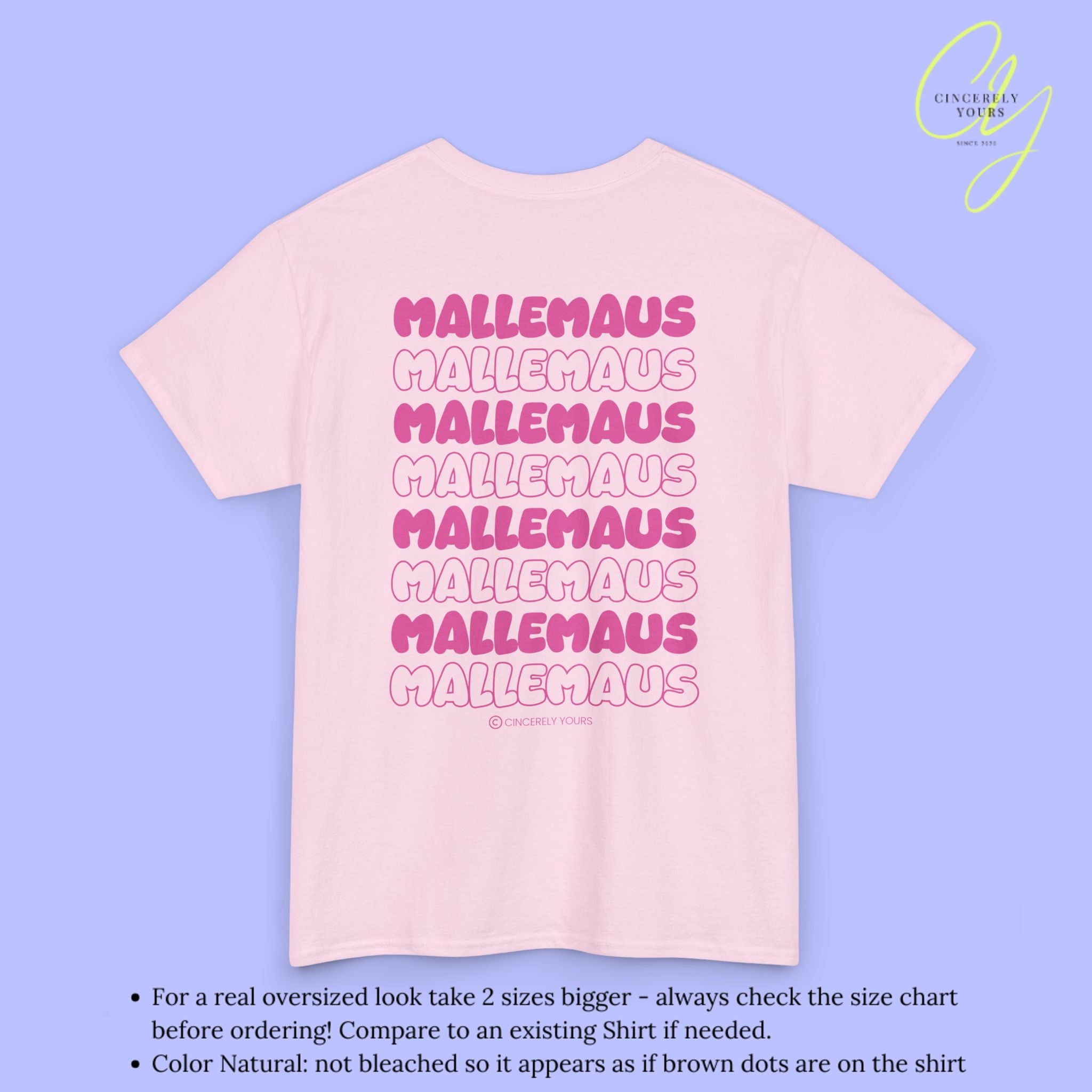 Mallemaus Shirt — Malle Maus T-shirt pink backprint (Customizable)