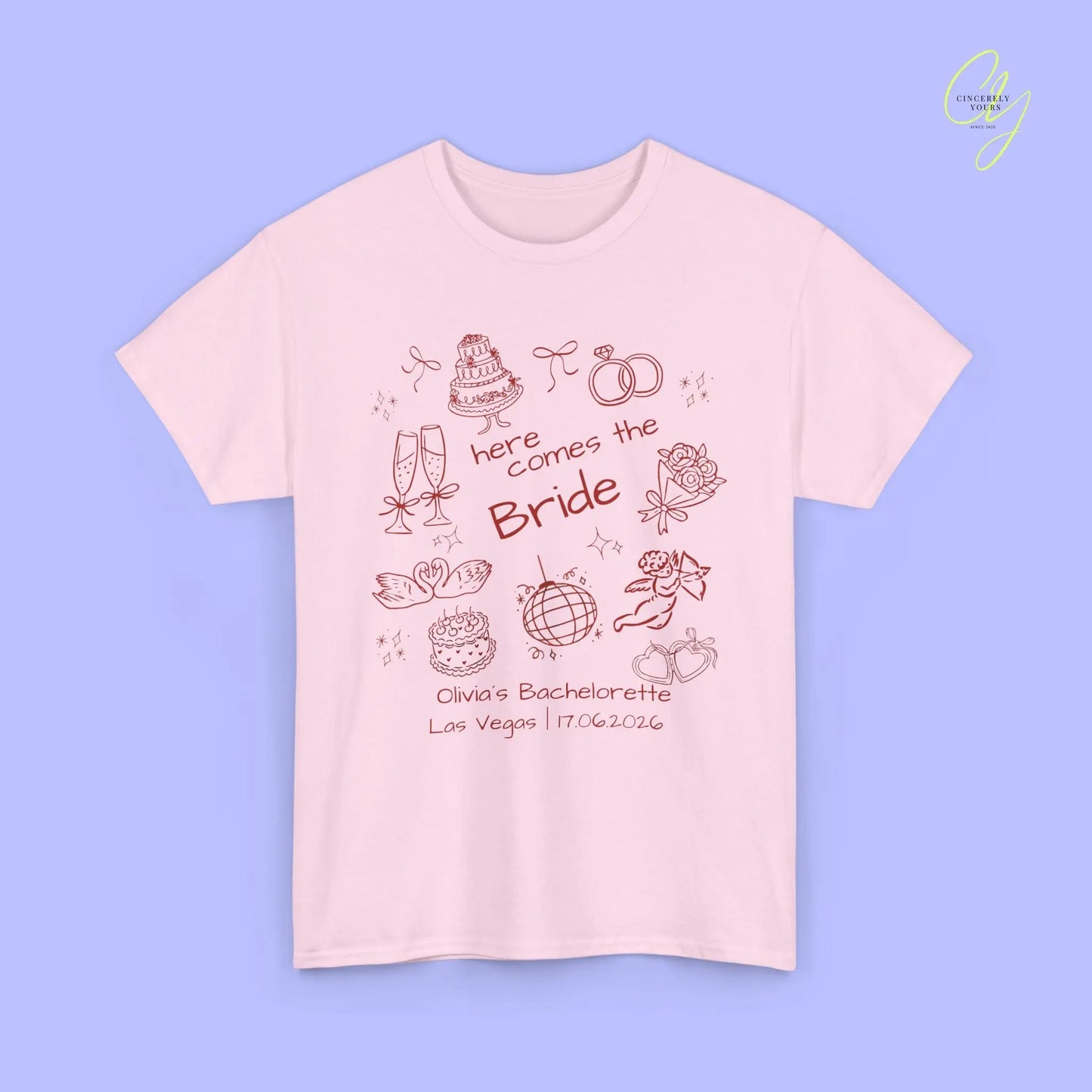 Bachelorette Shirt  — Here comes the Bride Crew (Customizable) Cincerely Yours