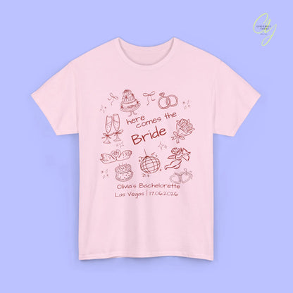 Bachelorette Shirt  — Here comes the Bride Crew (Customizable) Cincerely Yours