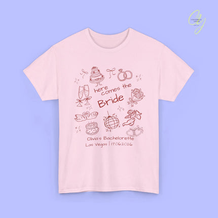 Bachelorette Shirt  — Here comes the Bride Crew (Customizable) Cincerely Yours
