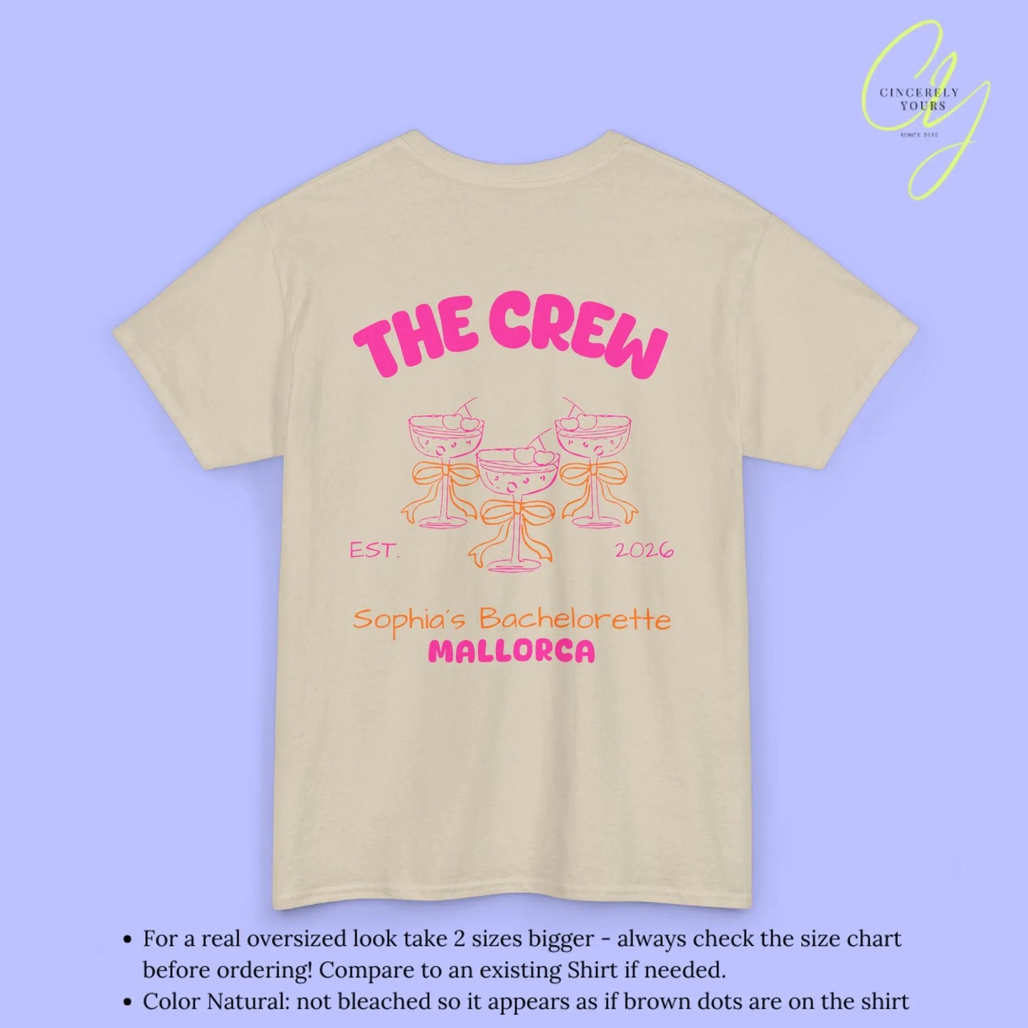 Coquette  Bachelorette Party Tee — The Bride Crew cherry bow Champagne (Customizable) Cincerely Yours