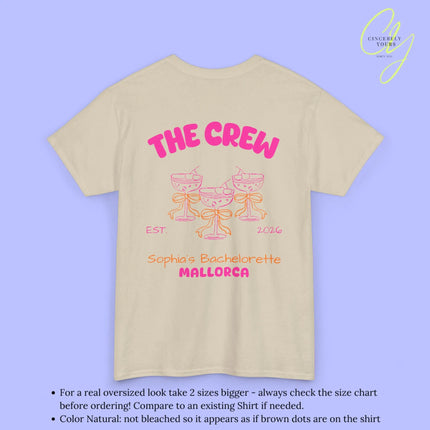 Coquette  Bachelorette Party Tee — The Bride Crew cherry bow Champagne (Customizable) Cincerely Yours