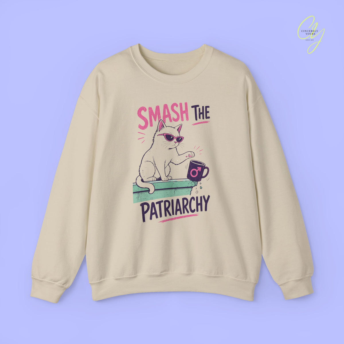 Feminist Cat Sweatshirt | Smash the Patriarchy