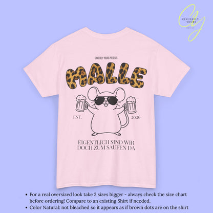 Malle Party Shirt Mallemaus — Malle Party Shirt Leopard Maus Bierkrug zum saufen da (Customizable)
