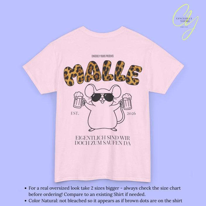 Malle Party Shirt Mallemaus — Malle Party Shirt Leopard Maus Bierkrug zum saufen da (Customizable)