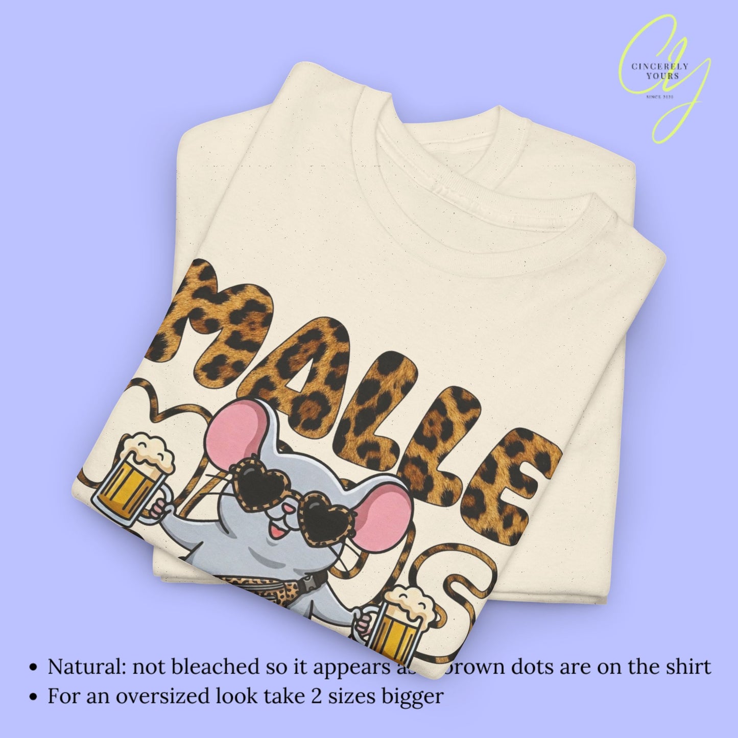 Mallemaus Shirt Malle Maus  - Leopard Bauchtasche Bierkrug