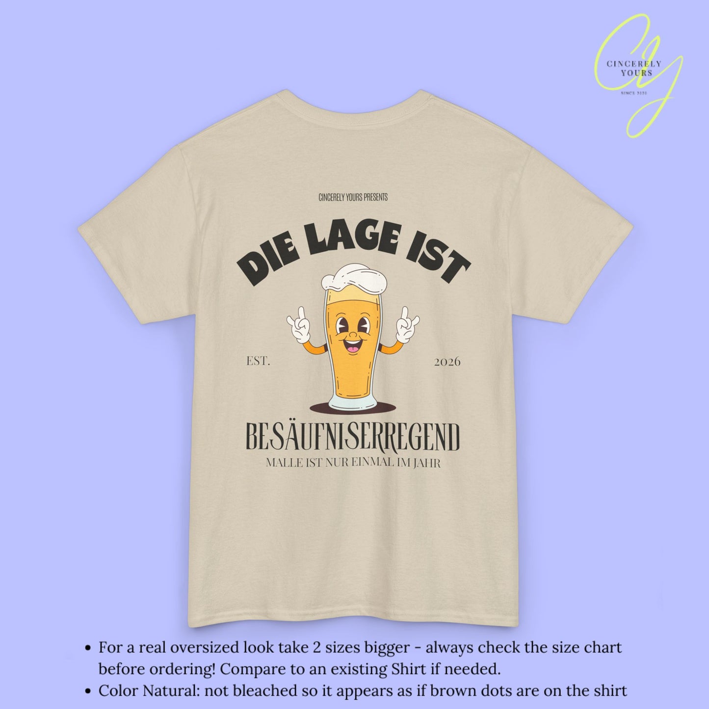 Die Lage ist besäufniserregend Malle Shirt - Bierkrug Masskottchen (Customizable)