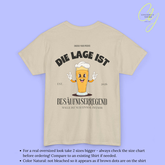 Die Lage ist besäufniserregend Malle Shirt - Bierkrug Masskottchen (Customizable)