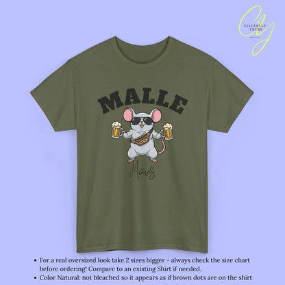 Malle Party Shirt — Malle Muskel Maus Bierkrug Bauchtasche Cincerely Yours