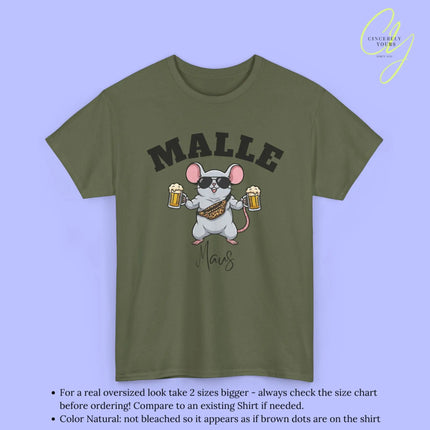 Malle Party Shirt — Malle Muskel Maus Bierkrug Bauchtasche Cincerely Yours