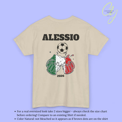 Personaliserter Name Fussball Shirt — Italien Flagge Bierkrug (Personalisierbar) Cincerely Yours