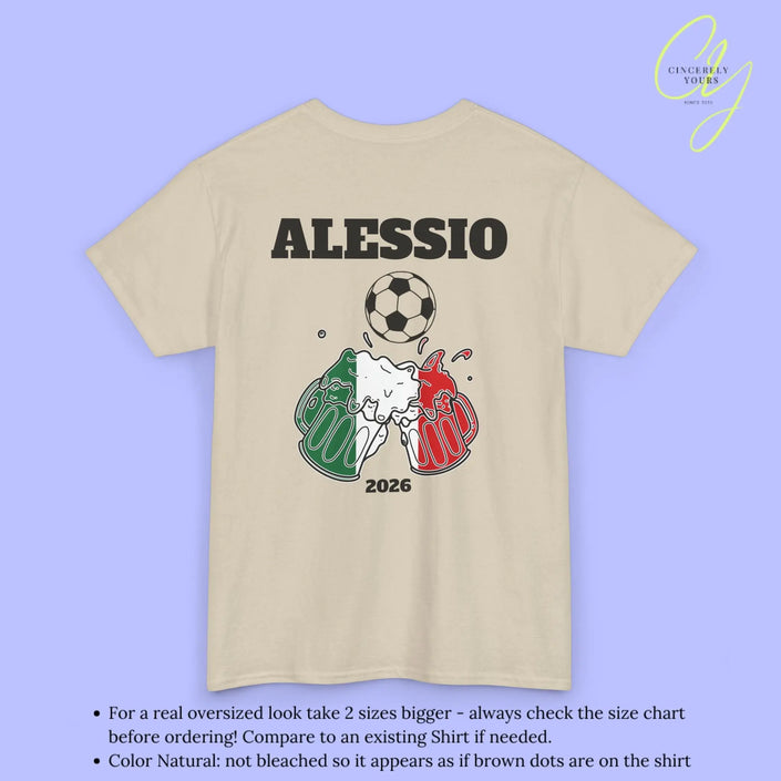 Personaliserter Name Fussball Shirt — Italien Flagge Bierkrug (Personalisierbar) Cincerely Yours