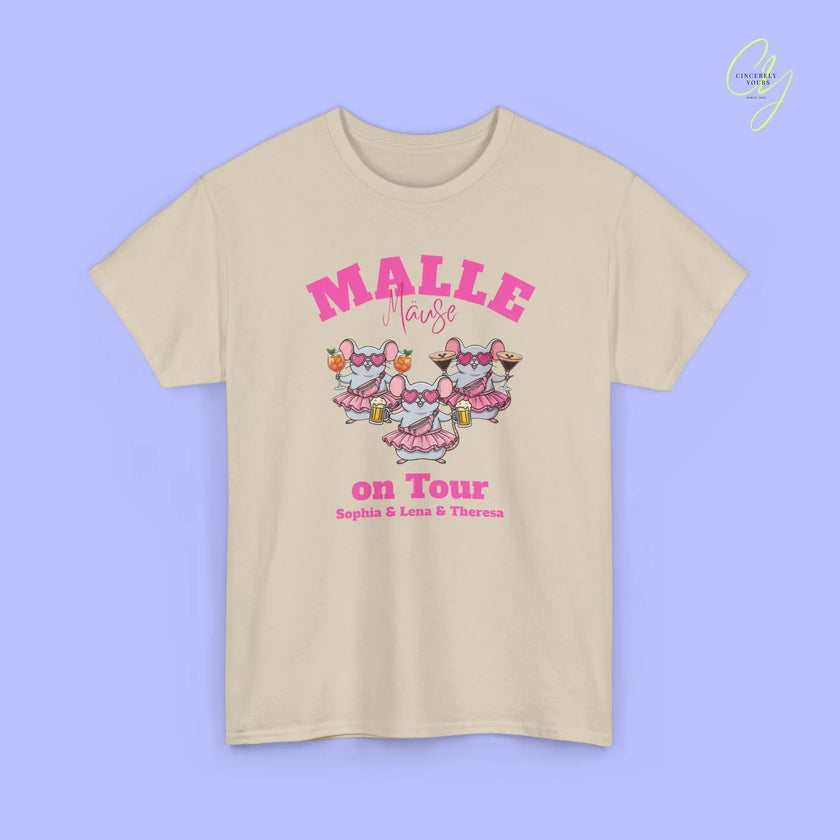 Malle Party Shirt — Malle Party Maus on tour Bierkrug, Spritz, Espresso Martini Customizable) Printify